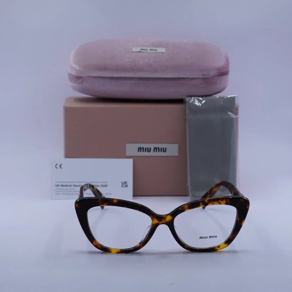 Miu Miu MU05VV VAU1O1 Cat Eye Eyeglasses 53mm – Honey Havana